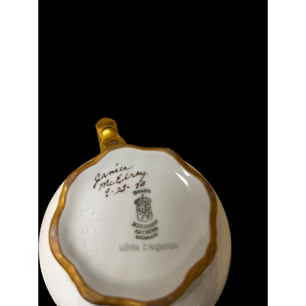 Schumann Arzberg White Elegance Creamer and Sugar Bowl Set Gold Gilt Bavaria - Picture 11 of 11